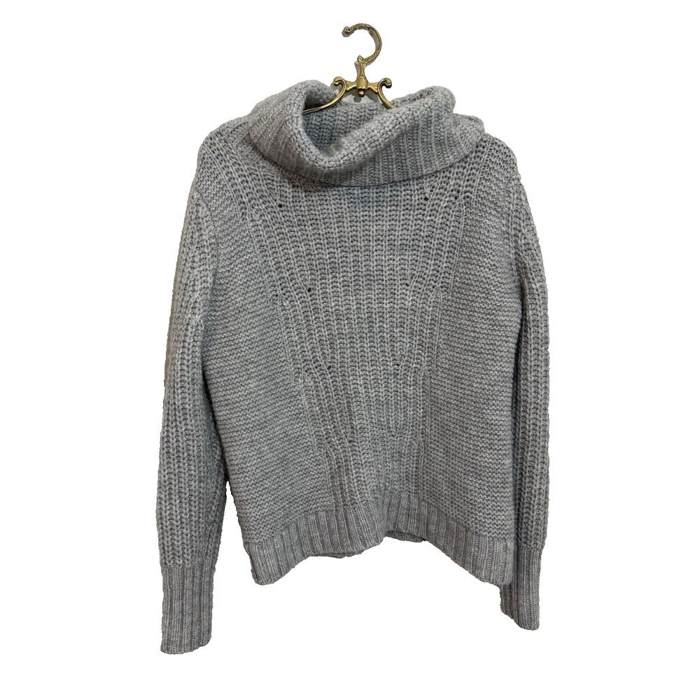 Banana Republic Gray Chunky Knit‎ Turtleneck Alpaca Merino Wool Large